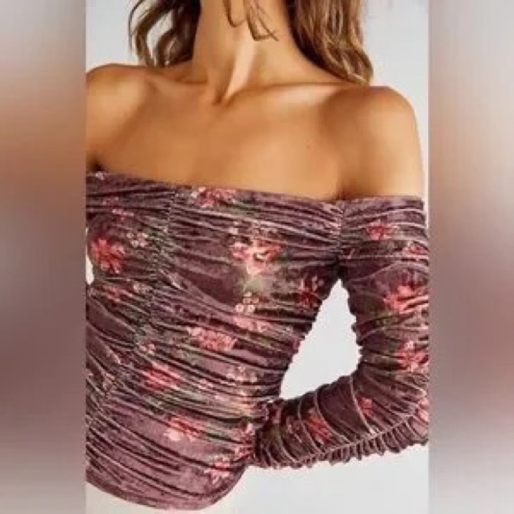New Free People Reina velvet top